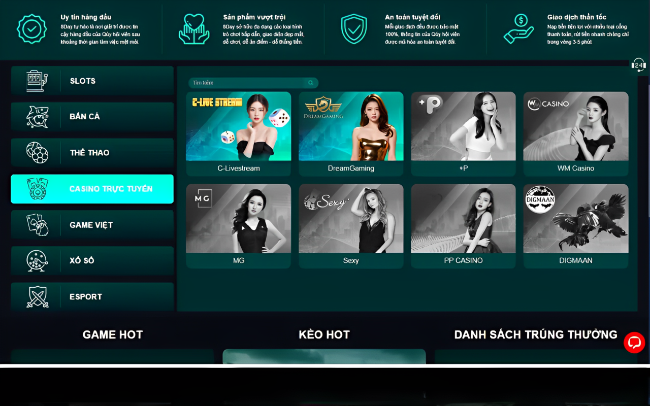 Cổng game 8Day nhận được đánh giá cao từ cộng đồng