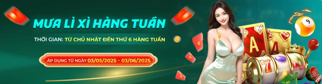 nhận mưa lì xì hàng tuần khi chơi tại 8day8.dev