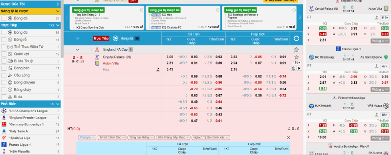 CMD Thể Thao cung cấp hàng trăm loại kèo trong mỗi trận đấu